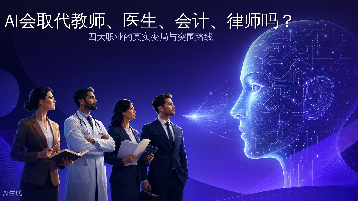 AI 会取代教师、医生、会计、律师吗？四大职业的真实变局与突围路线